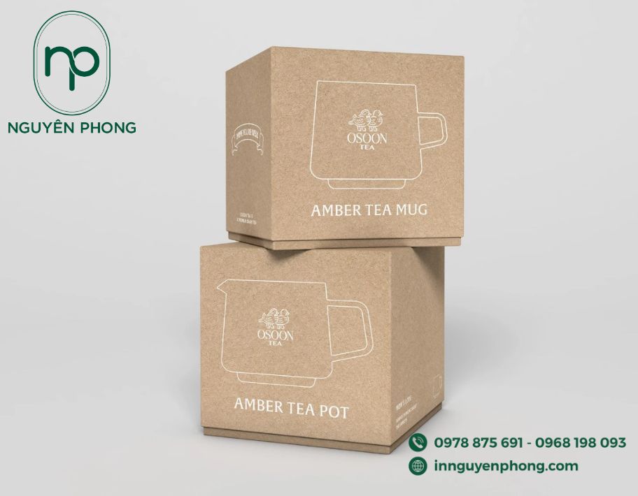 Mẫu hộp giấy đựng trà atiso kraft 